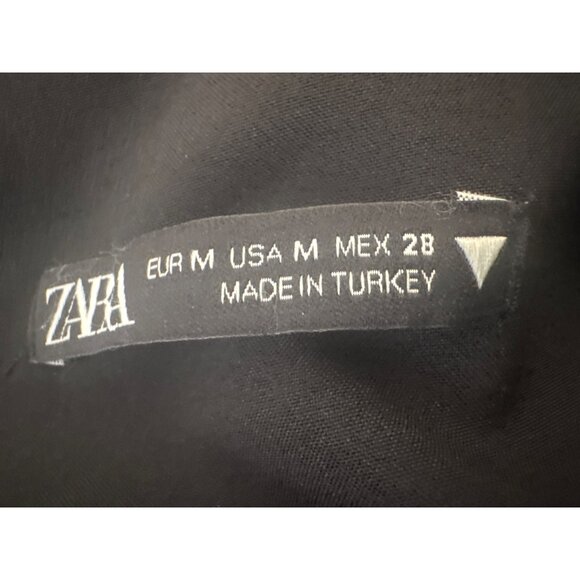 2/$30 ZARA Medium Black Loose-Fit Dress Elastic Waist Dolman Sleeves - Picture 4 of 14